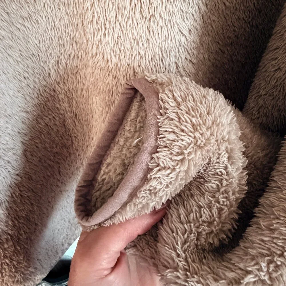 Womens XXL Fleece Patagonia Pull Over 1/4 Zip Champagne Color - Picture 8 of 9